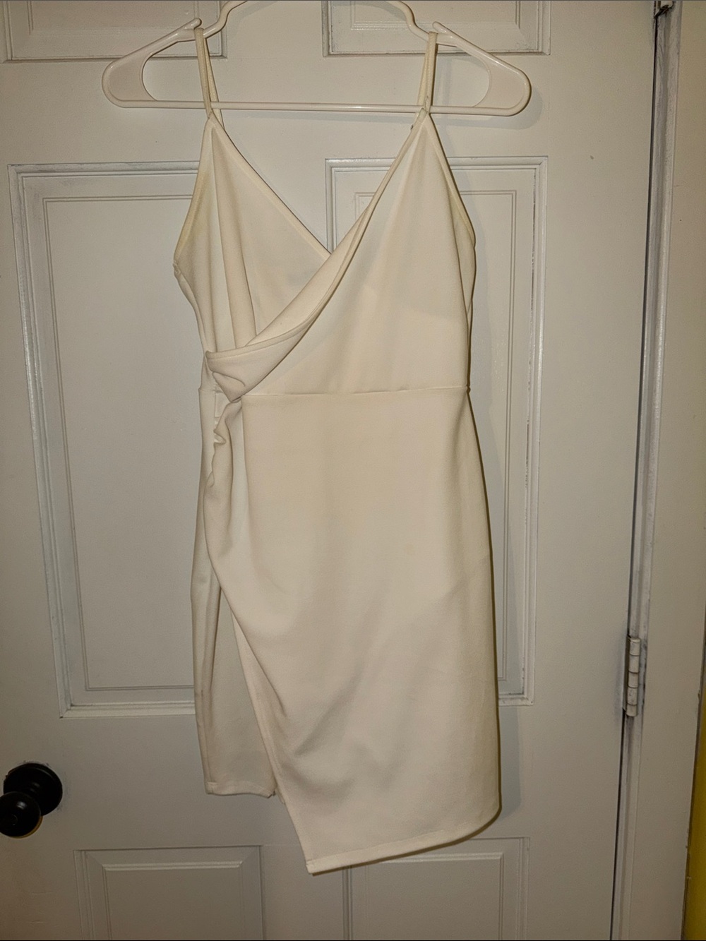 Forever 21 Cream Wrap-Style Spaghetti Strap Mini Dress